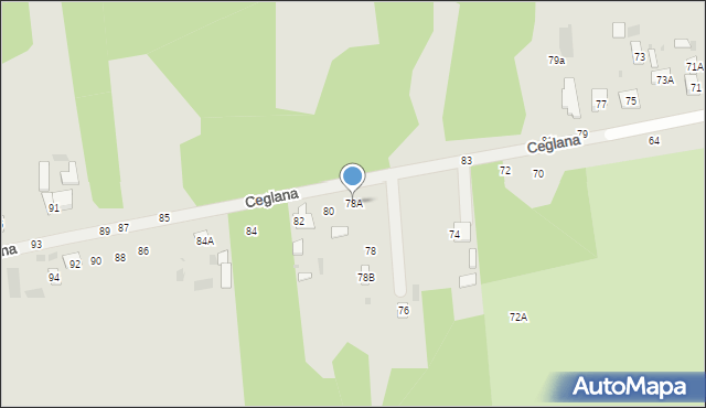 Biała Podlaska, Ceglana, 78A, mapa Białej Podlaskiej