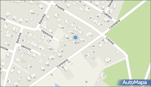 Białe Błota, Centralna, 76, mapa Białe Błota
