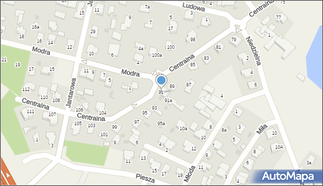 Białe Błota, Centralna, 91, mapa Białe Błota