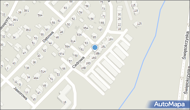 Białystok, Cedrowa, 16H, mapa Białegostoku