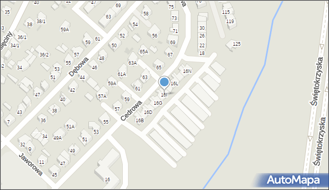 Białystok, Cedrowa, 16I, mapa Białegostoku