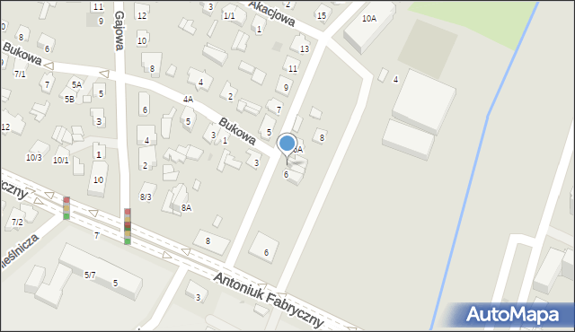 Białystok, Cedrowa, 6a, mapa Białegostoku