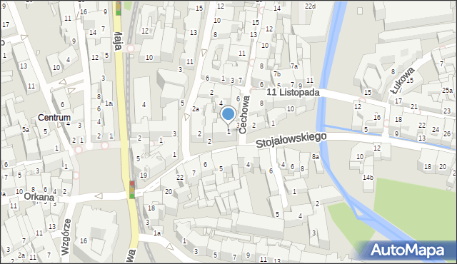 Bielsko-Biała, Cechowa, 1, mapa Bielsko-Białej