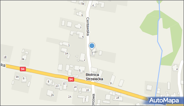 Błotnica Strzelecka, Centawska, 2, mapa Błotnica Strzelecka