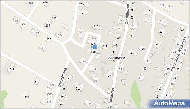 Bolesławiec, Ceramiczna, 61a, mapa Bolesławca