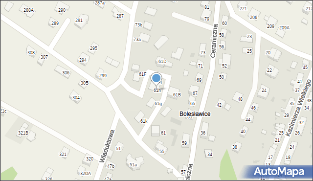 Bolesławiec, Ceramiczna, 61h, mapa Bolesławca