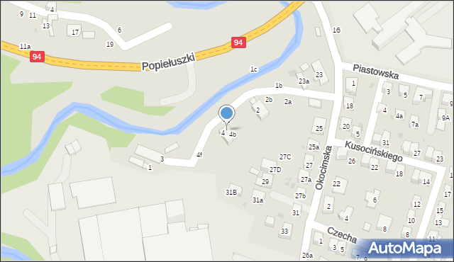 Brzesko, Cegielniana, 4A, mapa Brzesko