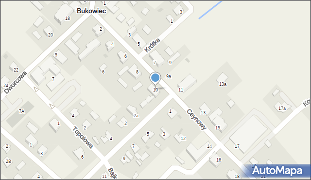 Bukowiec, Ceynowy Floriana, dr., 10, mapa Bukowiec