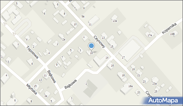 Bukowiec, Ceynowy Floriana, dr., 12, mapa Bukowiec