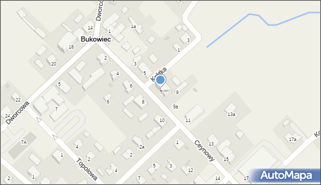 Bukowiec, Ceynowy Floriana, dr., 7, mapa Bukowiec