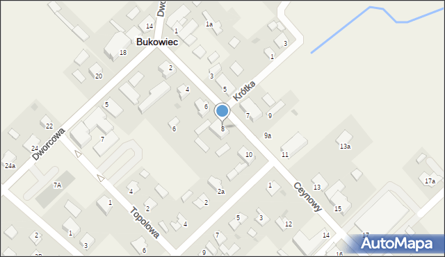 Bukowiec, Ceynowy Floriana, dr., 8, mapa Bukowiec