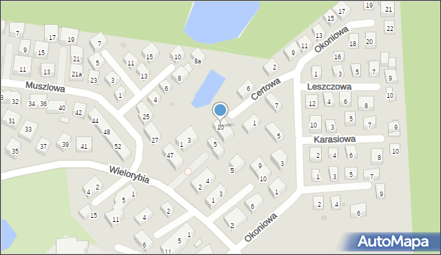 Bydgoszcz, Certowa, 10, mapa Bydgoszczy