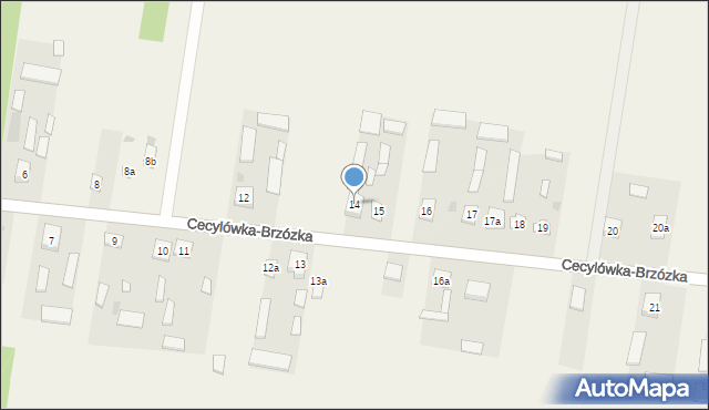 Cecylówka-Brzózka, Cecylówka-Brzózka, 14, mapa Cecylówka-Brzózka