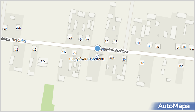 Cecylówka-Brzózka, Cecylówka-Brzózka, 27, mapa Cecylówka-Brzózka