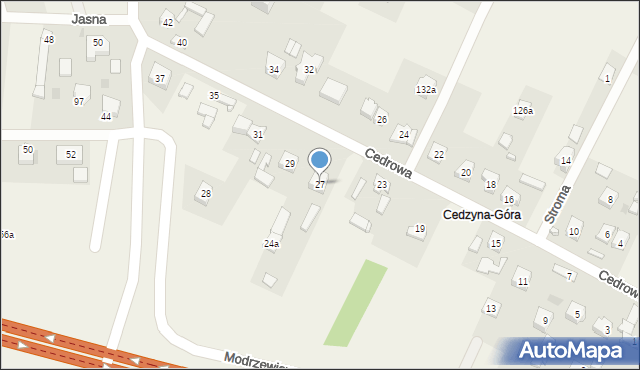 Cedzyna, Cedrowa, 27, mapa Cedzyna