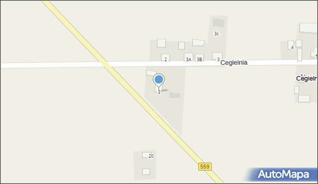 Cegielnia, Cegielnia, 1, mapa Cegielnia