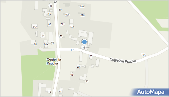 Cegielnia Psucka, Cegielnia Psucka, 77, mapa Cegielnia Psucka