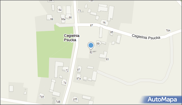 Cegielnia Psucka, Cegielnia Psucka, 91, mapa Cegielnia Psucka