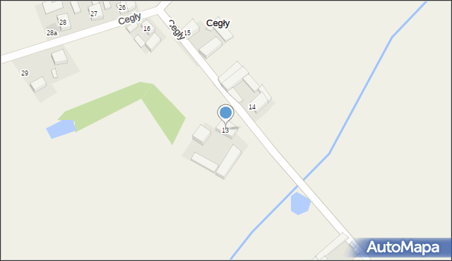 Cegły, Cegły, 13, mapa Cegły