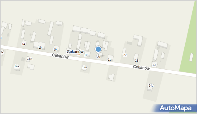 Cekanów, Cekanów, 20, mapa Cekanów