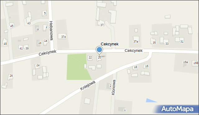 Cekcynek, Cekcynek, 20, mapa Cekcynek