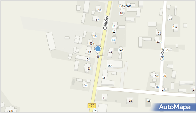 Ceków, Ceków, 55, mapa Ceków