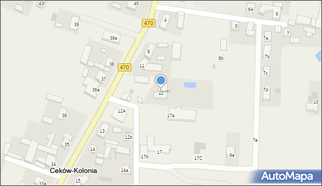 Ceków-Kolonia, Ceków-Kolonia, 12, mapa Ceków-Kolonia