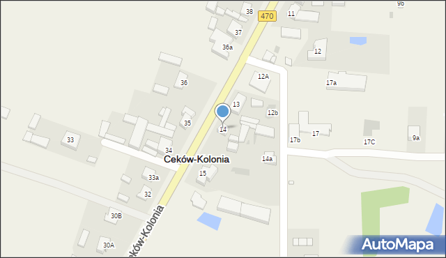 Ceków-Kolonia, Ceków-Kolonia, 14, mapa Ceków-Kolonia