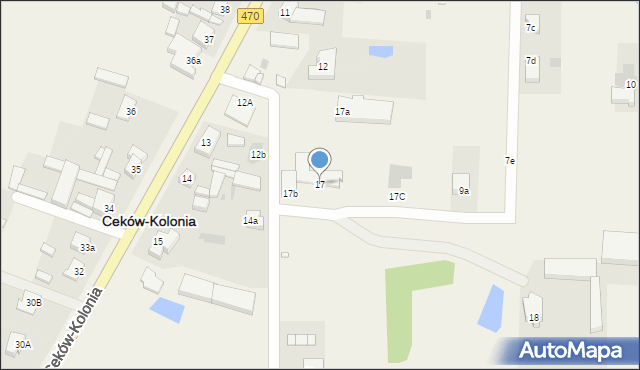 Ceków-Kolonia, Ceków-Kolonia, 17, mapa Ceków-Kolonia