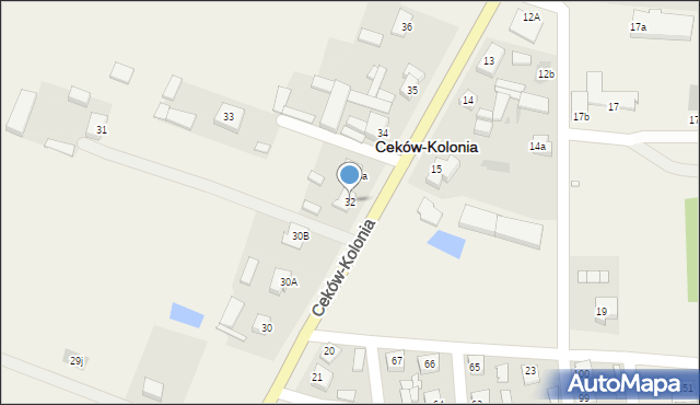 Ceków-Kolonia, Ceków-Kolonia, 32, mapa Ceków-Kolonia