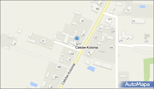 Ceków-Kolonia, Ceków-Kolonia, 34, mapa Ceków-Kolonia