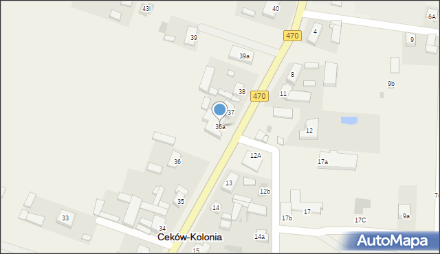 Ceków-Kolonia, Ceków-Kolonia, 36a, mapa Ceków-Kolonia