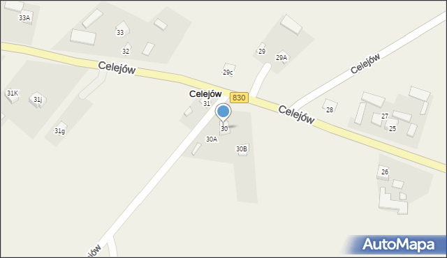 Celejów, Celejów, 30, mapa Celejów