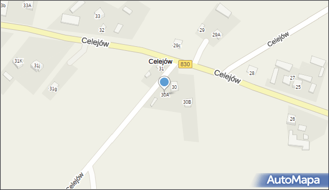 Celejów, Celejów, 30A, mapa Celejów