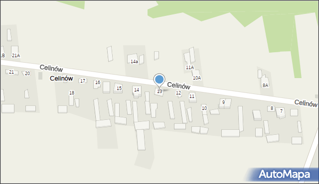 Celinów, Celinów, 13, mapa Celinów