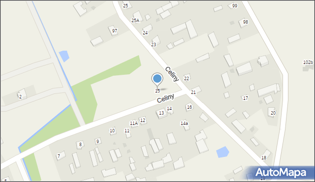 Celiny, Celiny, 15, mapa Celiny