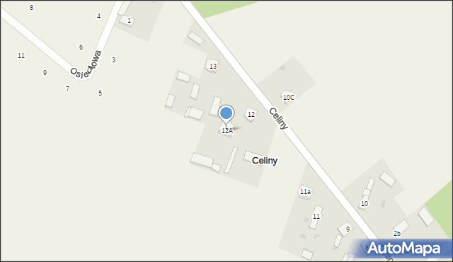Celiny, Celiny, 12A, mapa Celiny