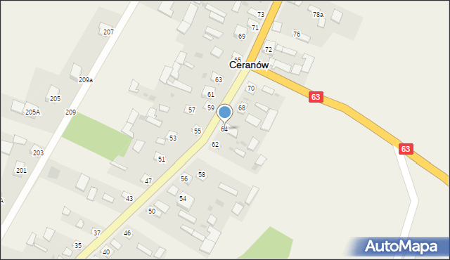 Ceranów, Ceranów, 64, mapa Ceranów