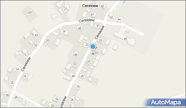 Cerekiew, Cerekiew, 86, mapa Cerekiew