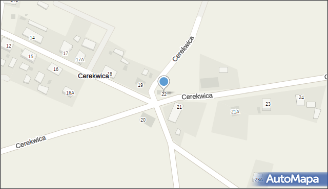 Cerekwica, Cerekwica, 22, mapa Cerekwica