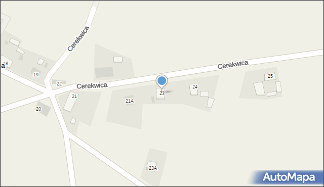 Cerekwica, Cerekwica, 23, mapa Cerekwica