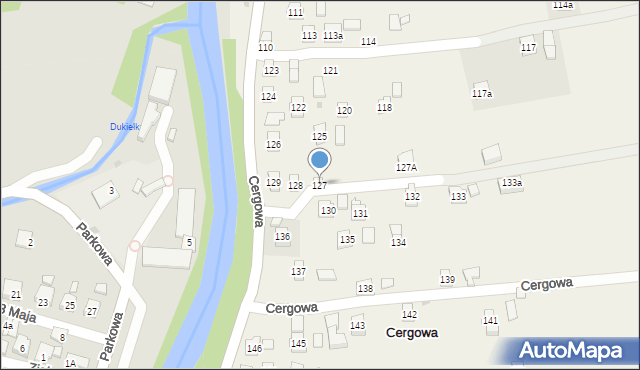 Cergowa, Cergowa, 127, mapa Cergowa