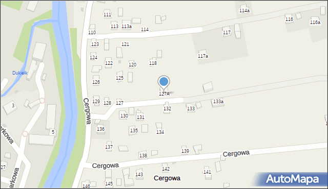 Cergowa, Cergowa, 127A, mapa Cergowa