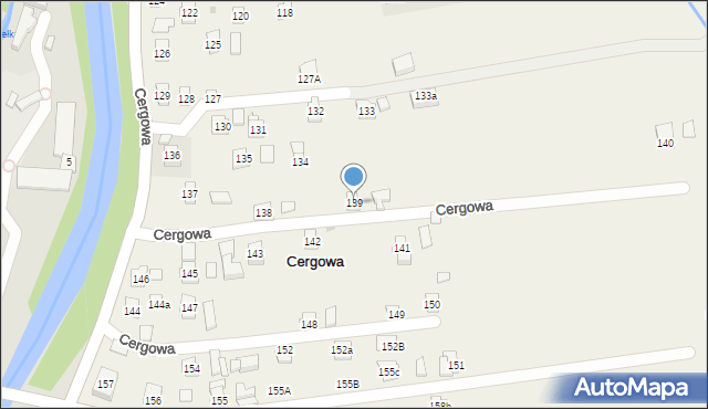 Cergowa, Cergowa, 139, mapa Cergowa