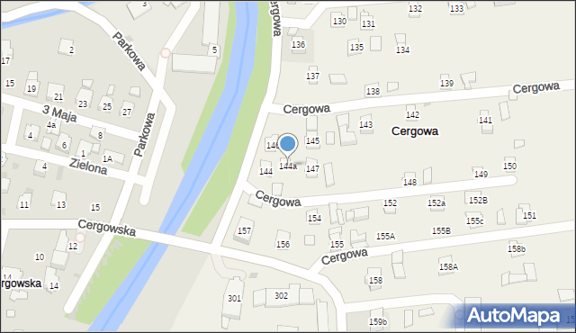 Cergowa, Cergowa, 144a, mapa Cergowa
