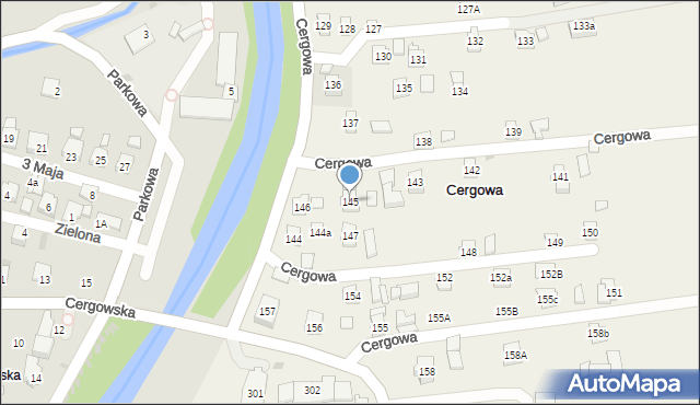 Cergowa, Cergowa, 145, mapa Cergowa