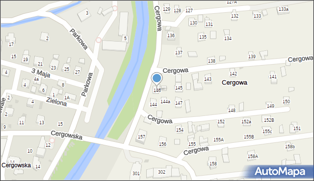 Cergowa, Cergowa, 146, mapa Cergowa