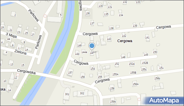 Cergowa, Cergowa, 147, mapa Cergowa