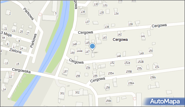 Cergowa, Cergowa, 147a, mapa Cergowa
