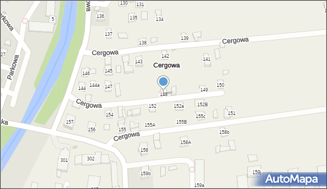 Cergowa, Cergowa, 148, mapa Cergowa